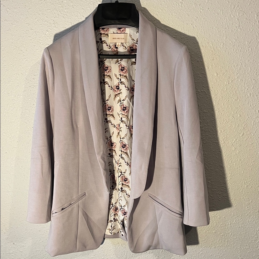 Skies Are Blue Light Gray Women's Blazer